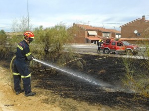Intervención de los bomberos en Vía Tarpeya
