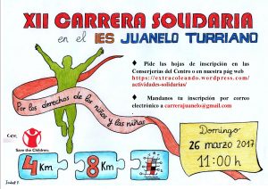 CARTEL DIFUSIÓN XII CARRERA SOLIDARIA TURRIANO