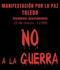 CARTEL MANIFESTACIÓN NO A LA GUERRA MARZO 2026